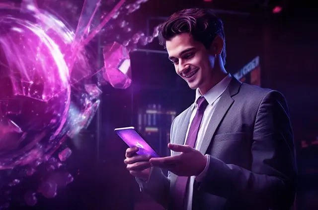 Tampilan antarmuka aplikasi mobile rpcs menampilkan meja dealer langsung dan menu navigasi utama